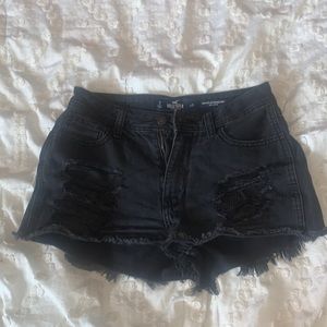 high rise, black Hollister shorts. Size 3